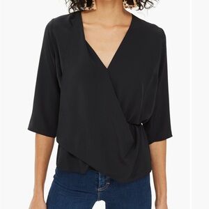 Black TopShop Drape Panel Blouse